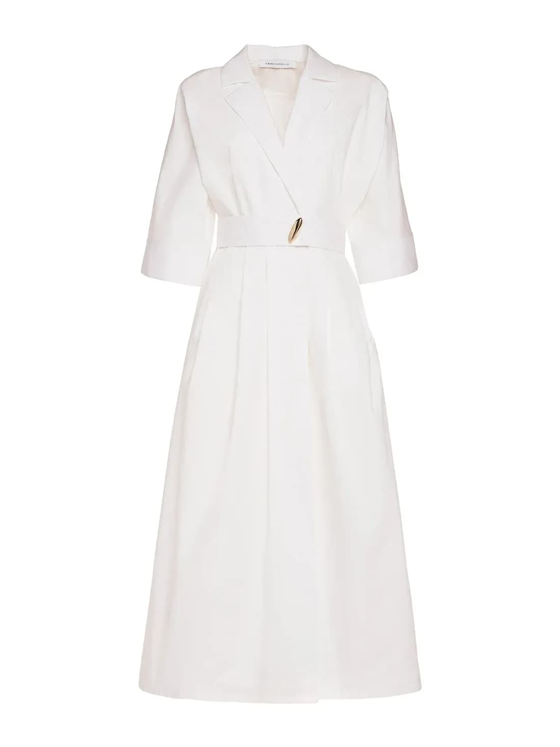 Midi dress with lapels