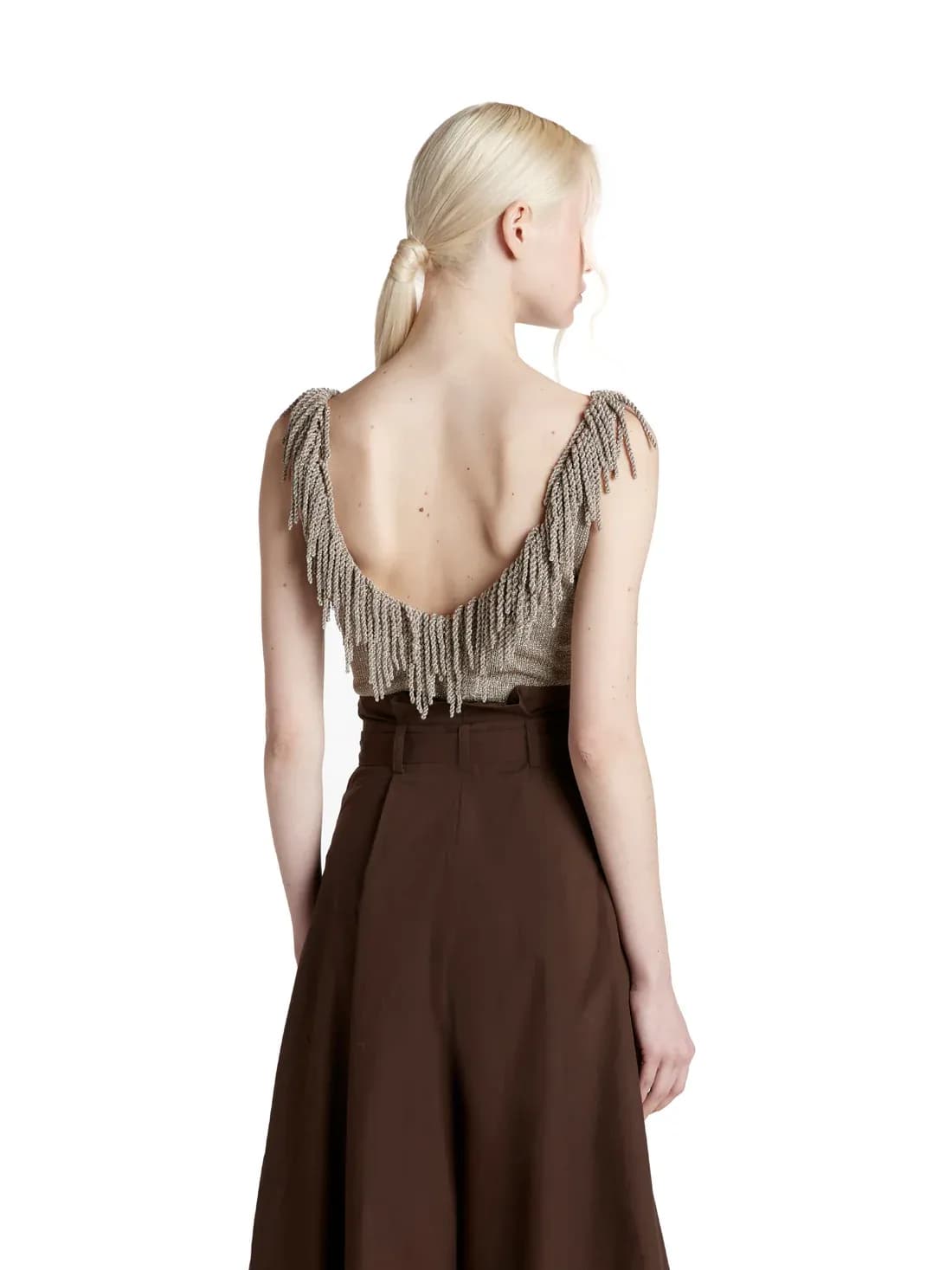 Body in maglia con scollo profondo