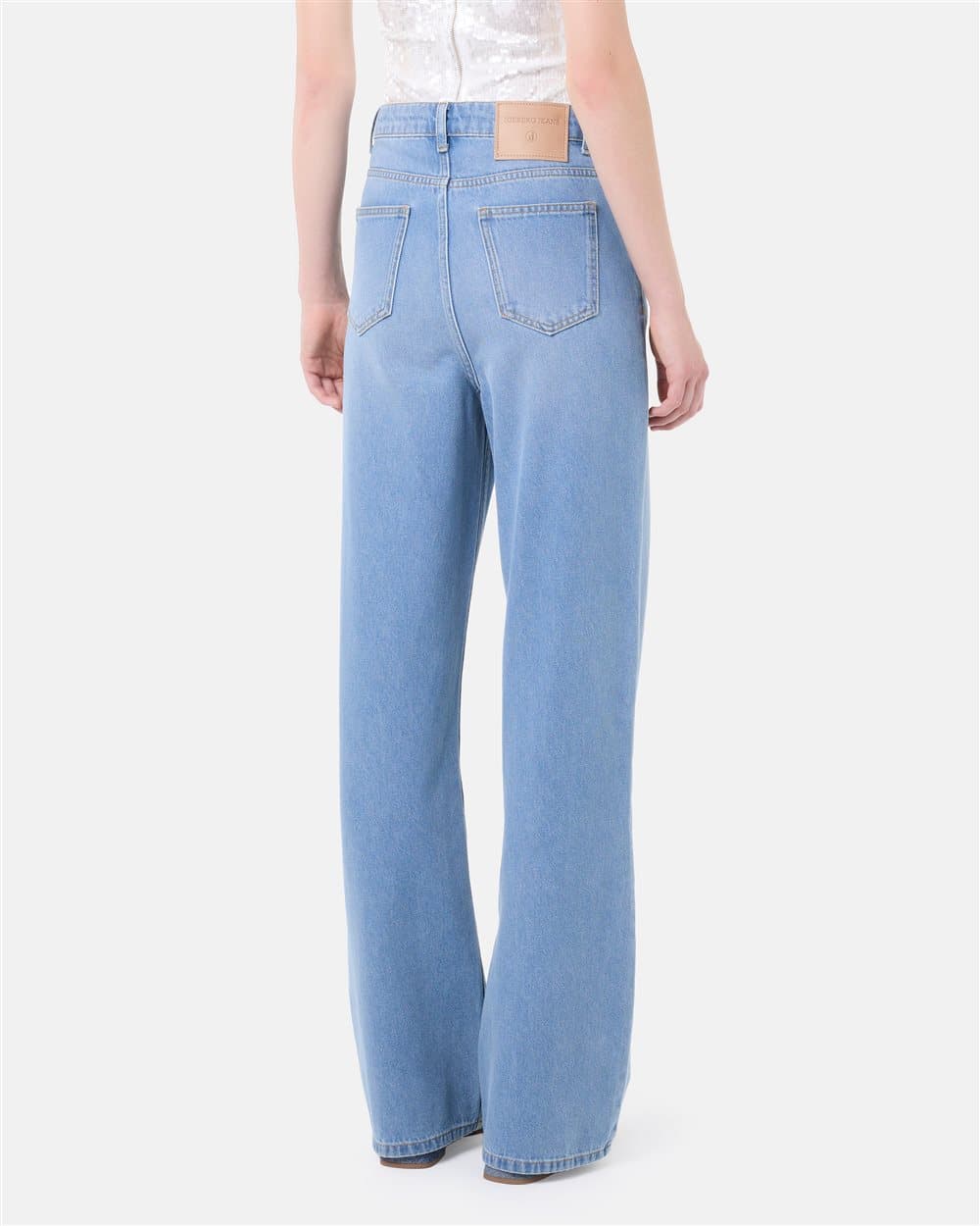 Pocket faded blue boyfriend fit cotton denim pants 2