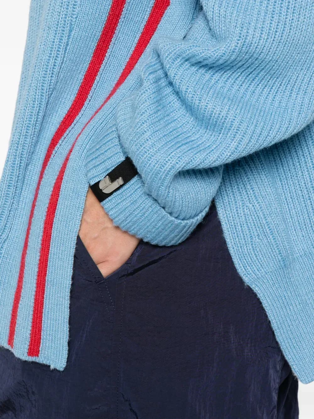 ICEBERG Blue & Red Knit Sweater with Belt 2