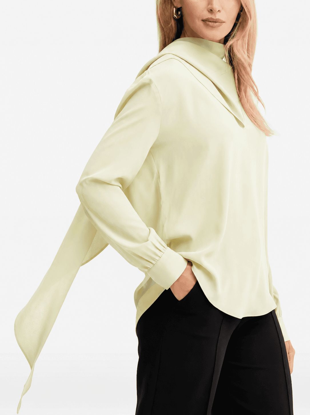 Silk acetate scarf shirt 4