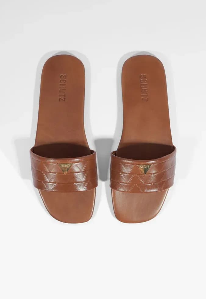 Rasteira Fresh Boho Couro Bordeaux