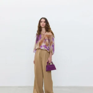 Blusa de chiffon com imaginação de "pintura"