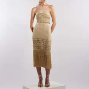 Tube skirt in lurex yarn